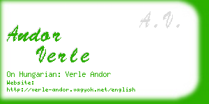 andor verle business card